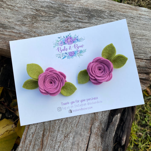 Mini Felt Bloom Piggys (Mauve)