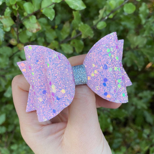 Baby Pink Glitter Dolly Bow