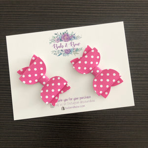 Pink Polka Dot Mini Beauty bows