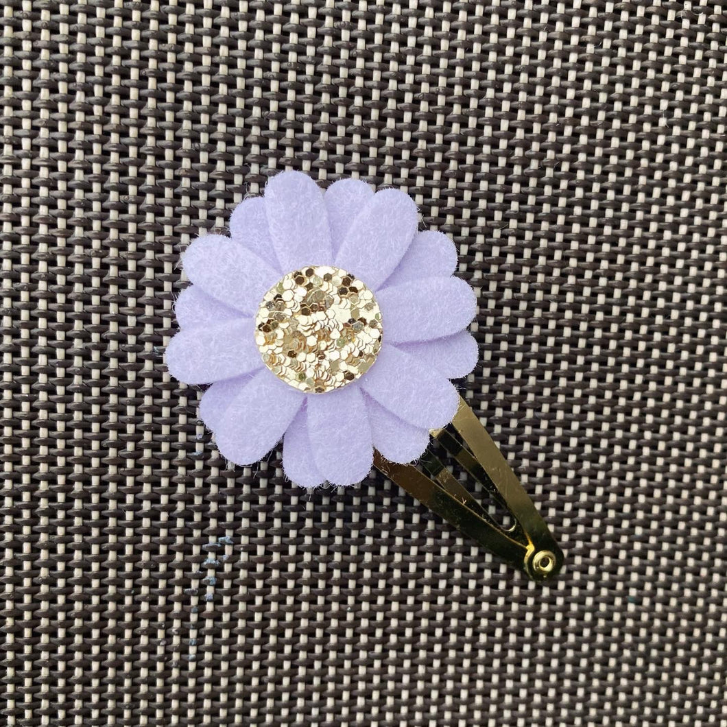 Felt Daisy Snap Clip (#68 Lavender Kiss)