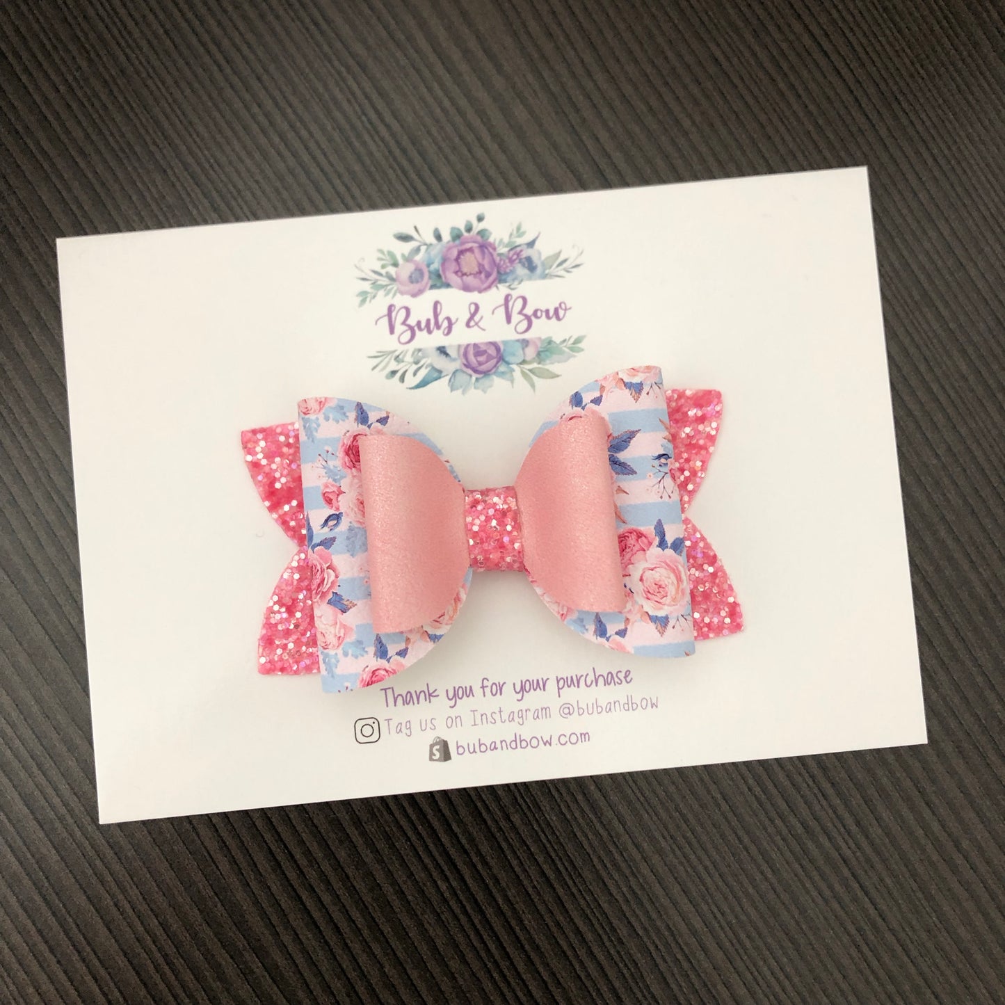 Peach Floral bow