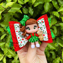 Load image into Gallery viewer, Gingerbread Girl Clay bow (11cm)