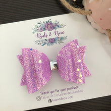 Load image into Gallery viewer, Dolly Glitter bow (purple)