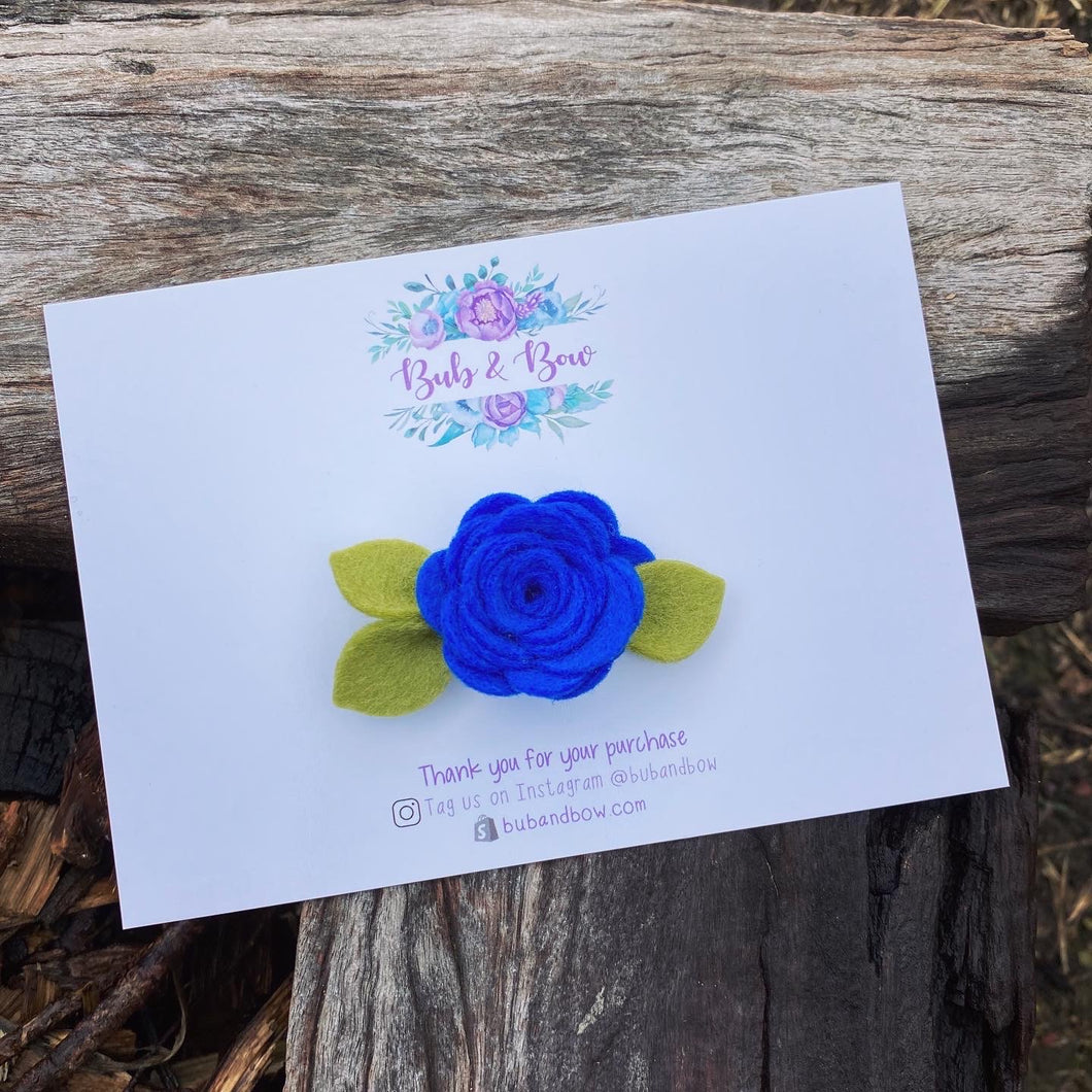 Mini Felt Bloom Single (Royal Blue)