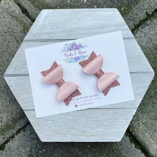 Baby Dolly Bows (Baby Pink & Rose Gold)