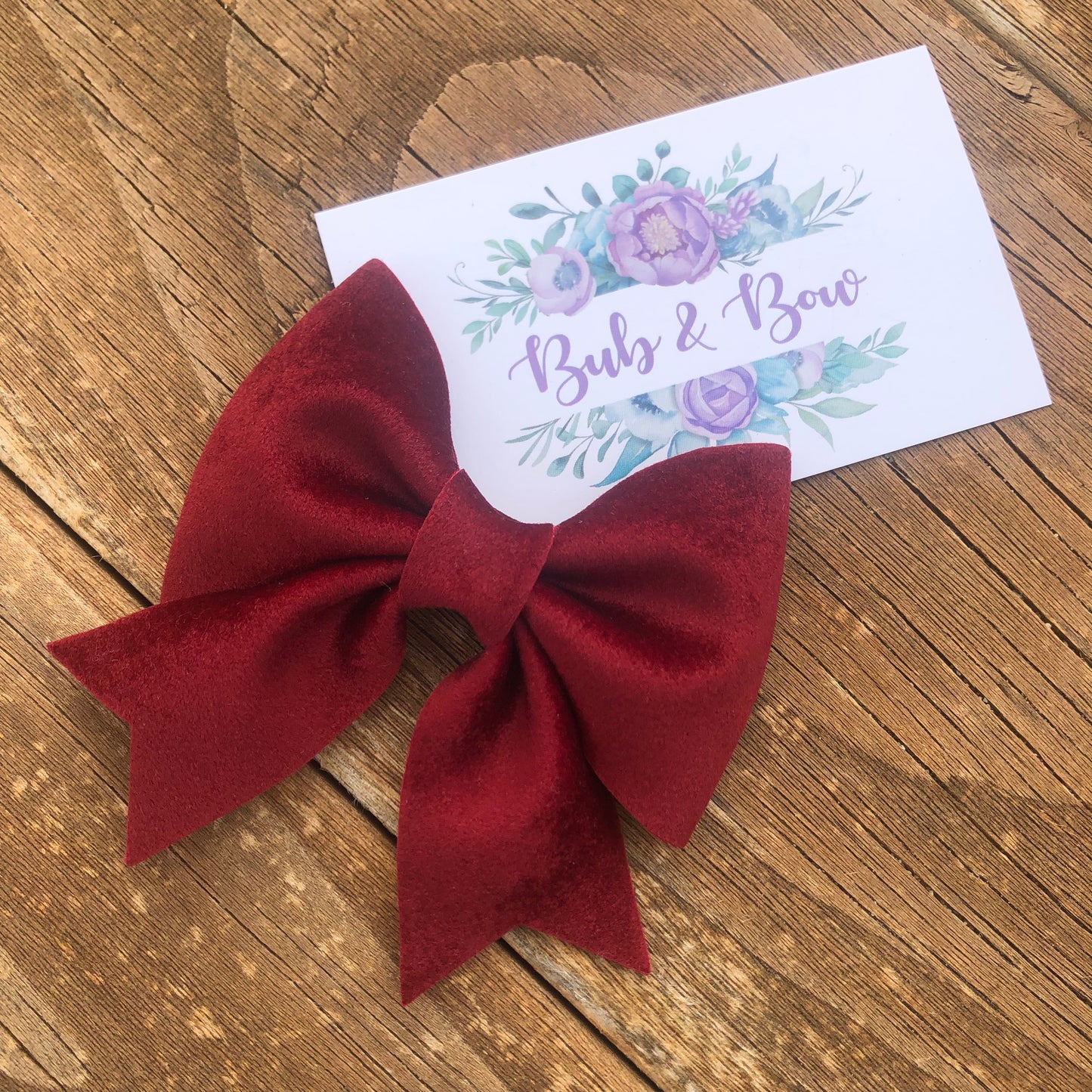 Wine Velvet Makayla Bow