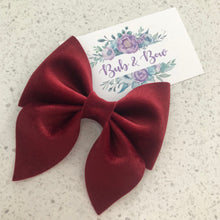 Load image into Gallery viewer, Wine Velvet Sailor Bow