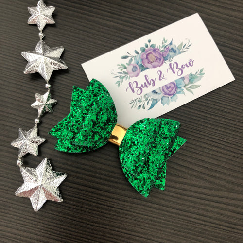 Classic Christmas 'Dolly' Glitter bow (double)