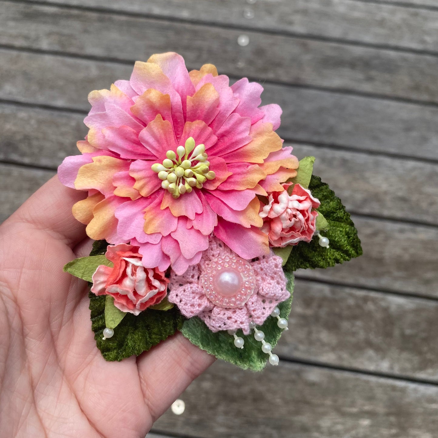 Vintage Lace Flower Fascinator