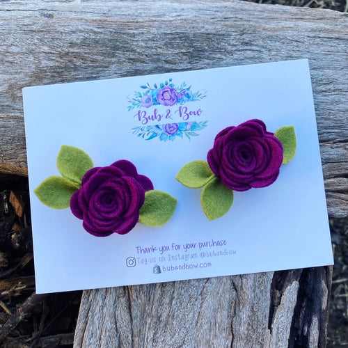 Mini Felt Bloom Piggys (Dark Berry)