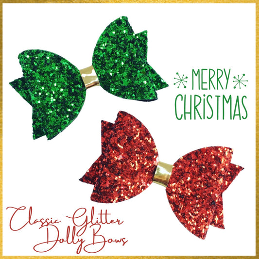 Christmas Glitter Dolly bow