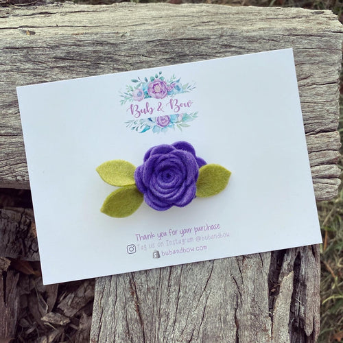 Mini Felt Bloom (Dark Lavender)