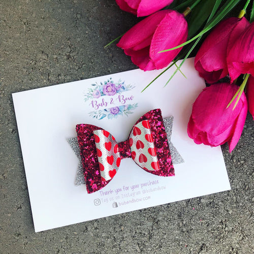 Red Hearts Dolly Bow