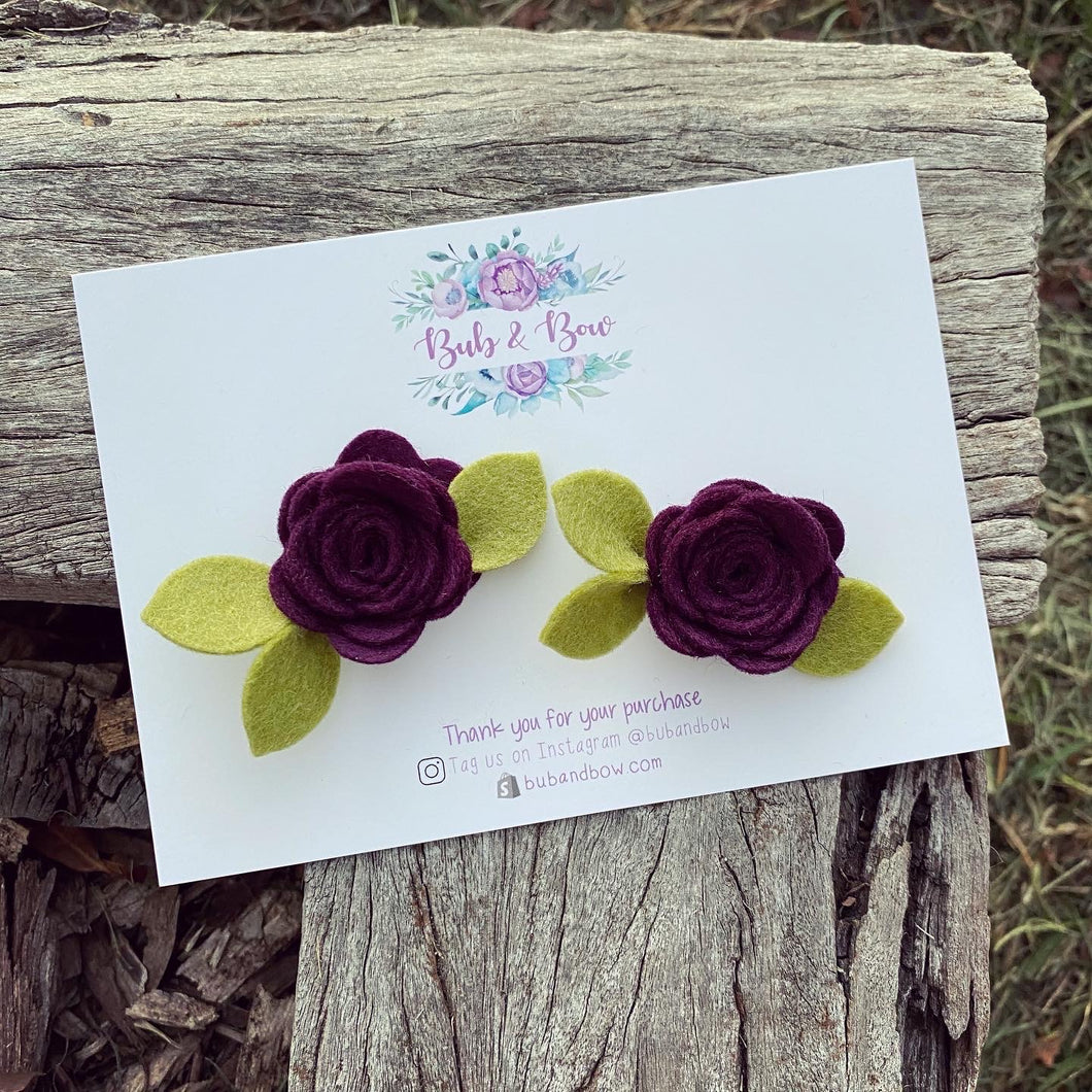 Mini Felt Bloom Piggys (Plum)