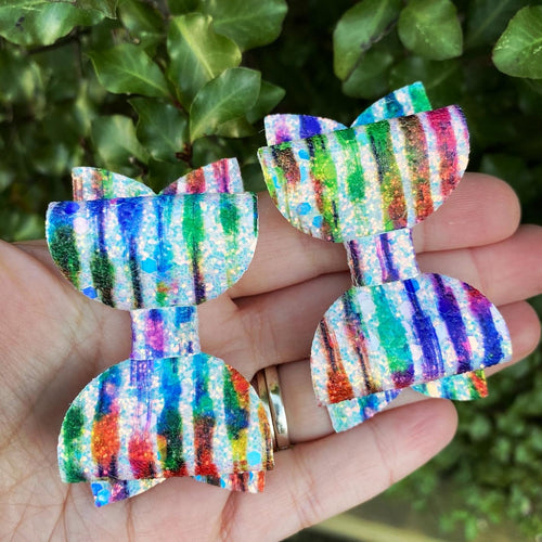 Rainbow Striped Mini Beauty piggy clips