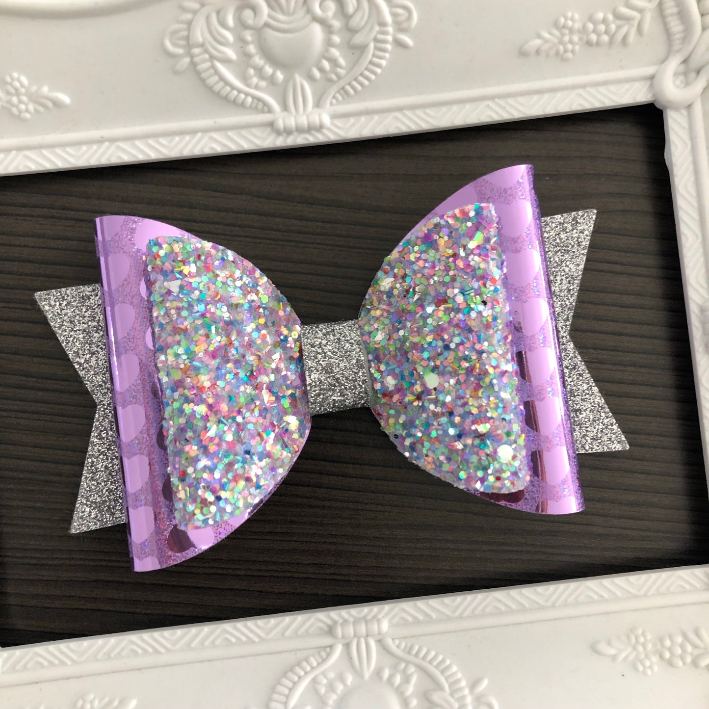 Large Heart Dolly Bow (Purple)