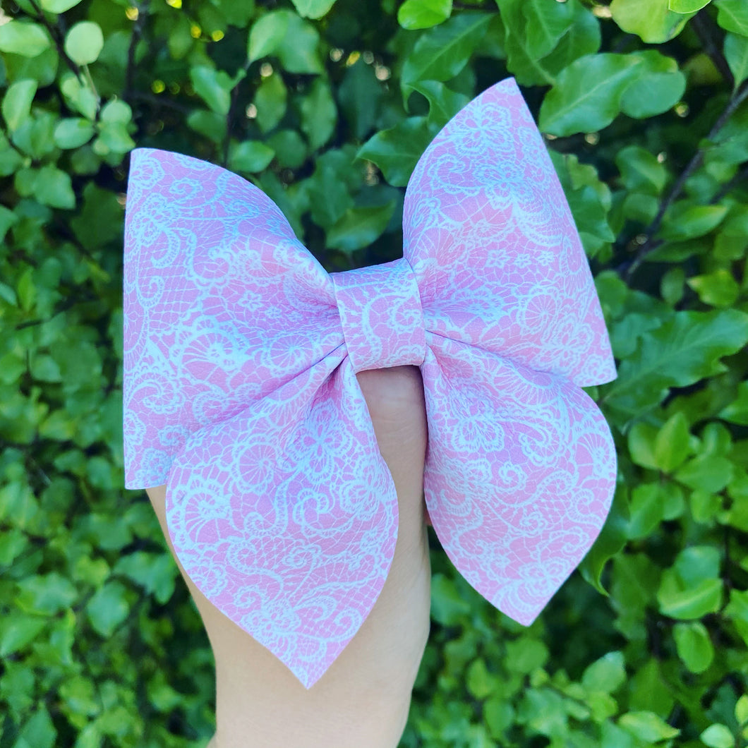 Pink Lace Sailor bow