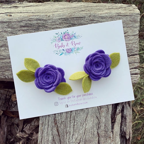 Mini Felt Bloom Piggys (Dark Lavender)