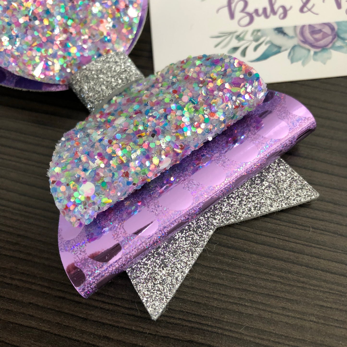 Large Heart Dolly Bow (Purple)