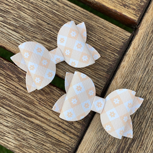 Blossom Gingham (Yellow) Mini Beauty Bow