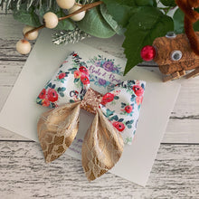 Load image into Gallery viewer, Merry Christmas Floral Sailor Bow