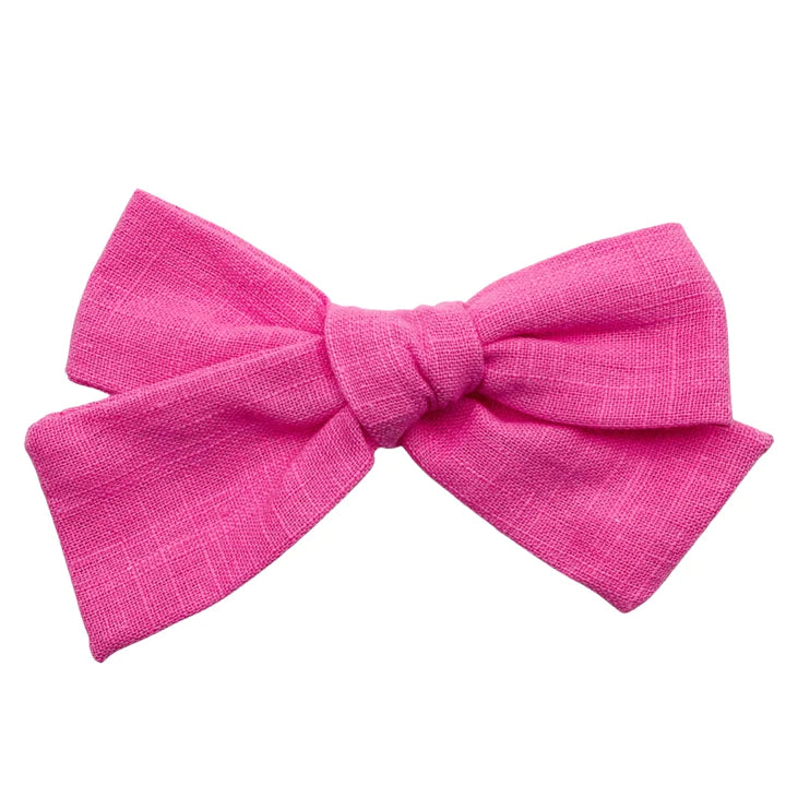 Pink Linen Bow 4"